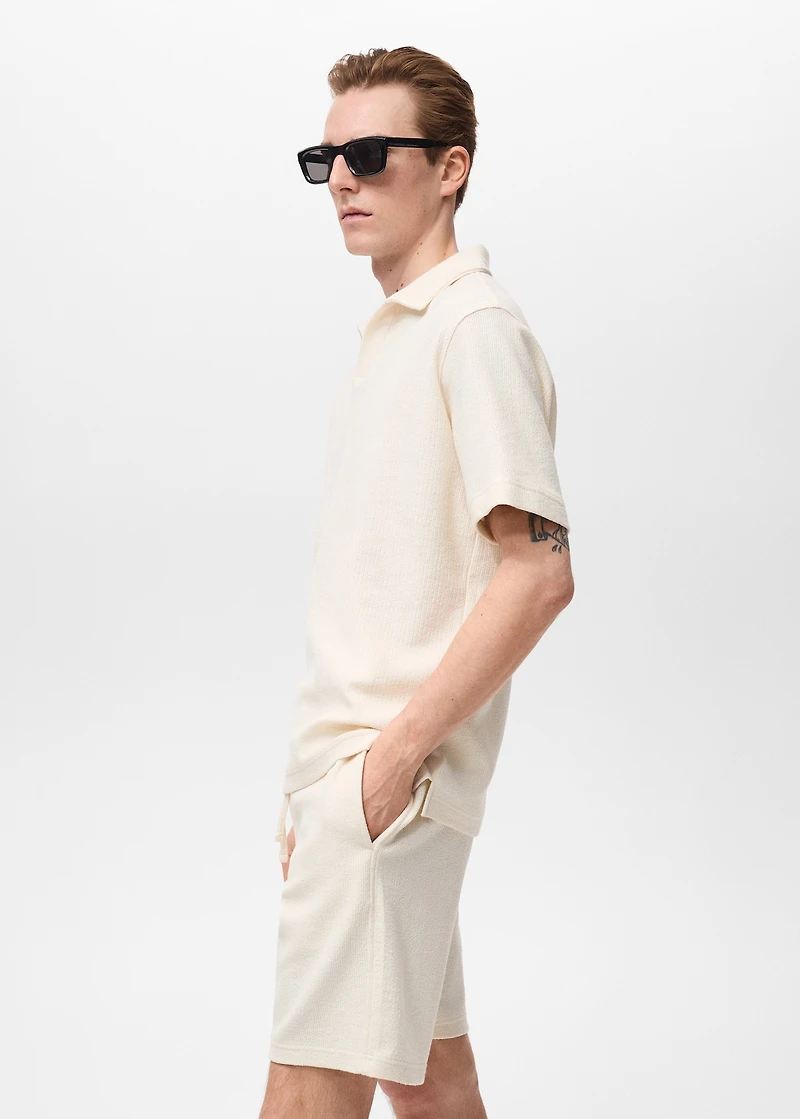 Regular-fit textured polo shirt