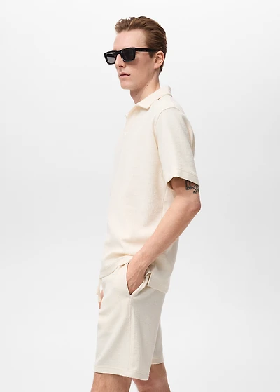 Regular-fit textured polo shirt
