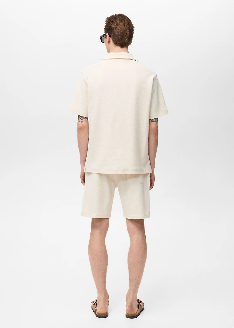 Regular-fit textured polo shirt