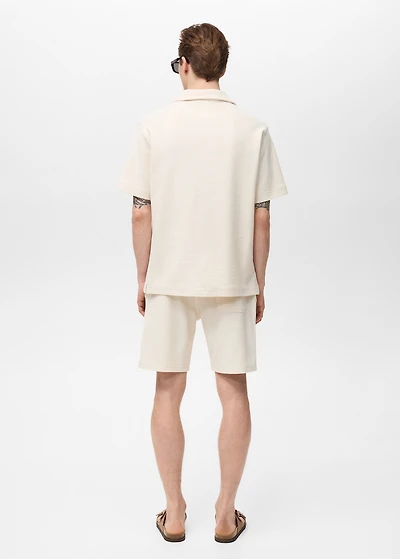 Regular-fit textured polo shirt