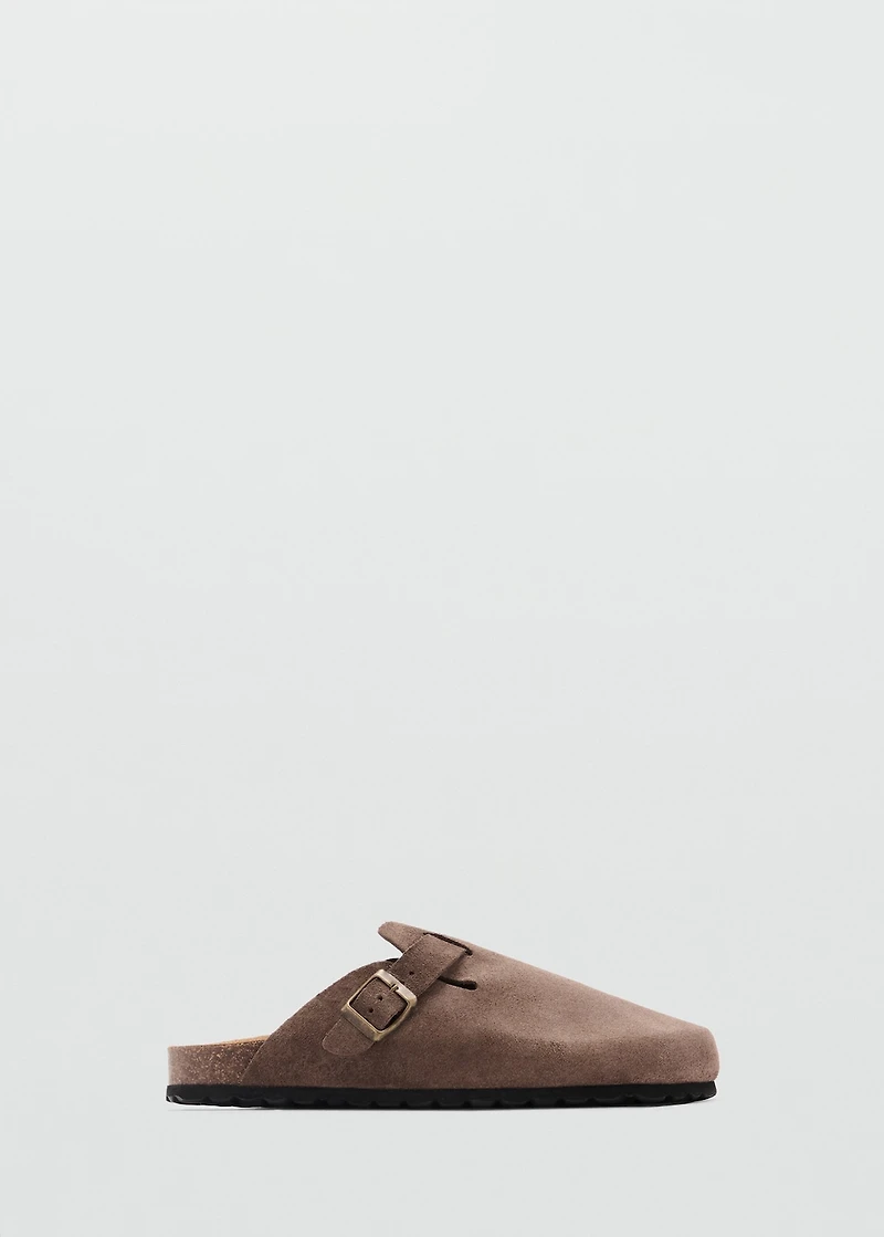 Suede leather clogs