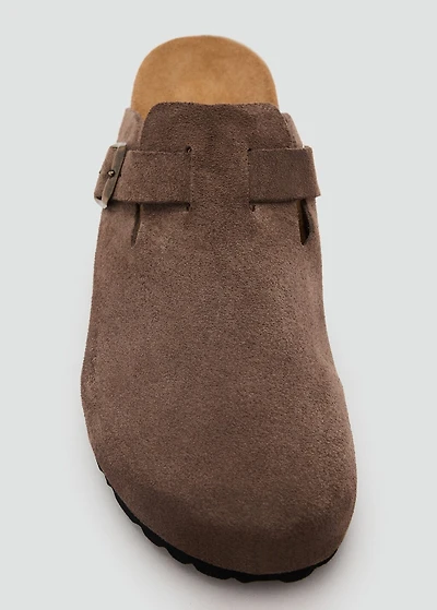 Suede leather clogs