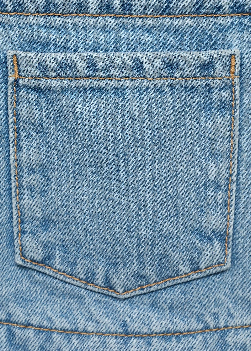 Frills denim dungarees