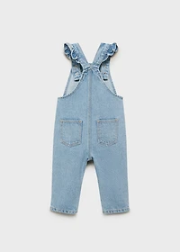 Frills denim dungarees