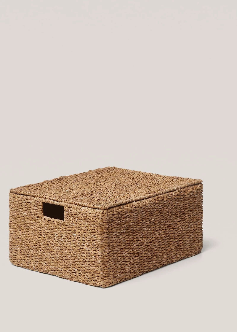 Small braided basket with handles