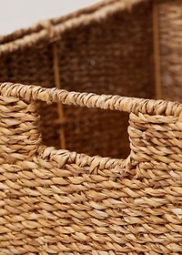 Small braided basket with handles