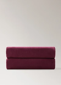 Soft fleece blanket with saddle-stitch detail