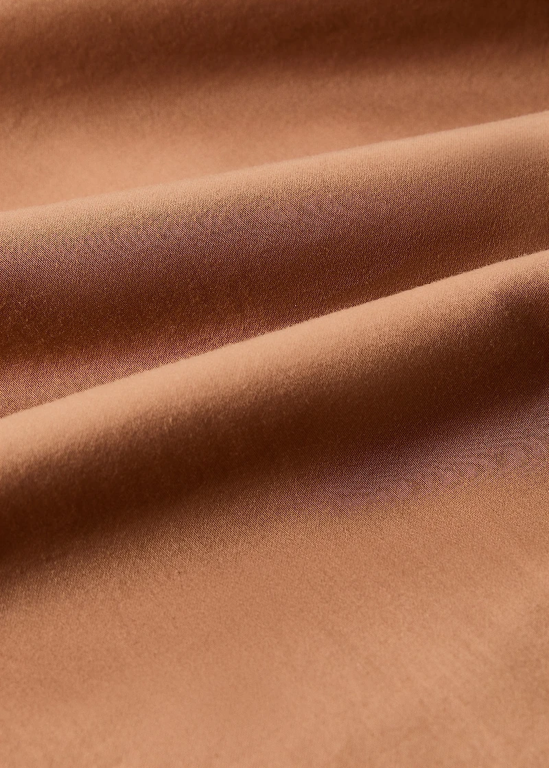 Washed cotton satin fitted sheet for 90 cm bed