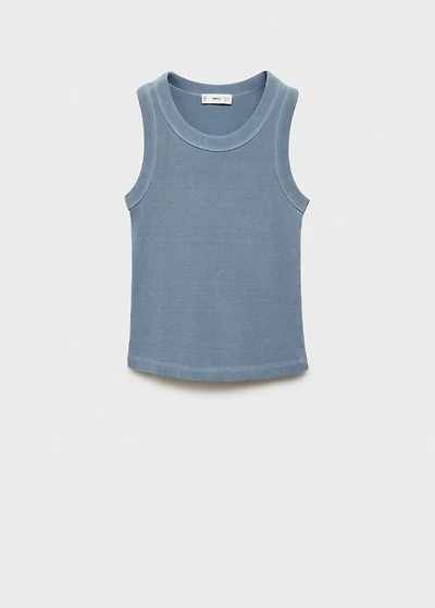 Ribbed cotton-blend top