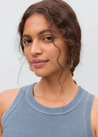 Ribbed cotton-blend top