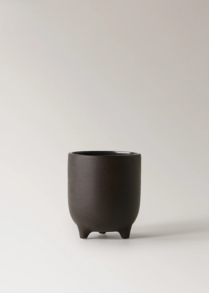 Small matte-finish stoneware planter