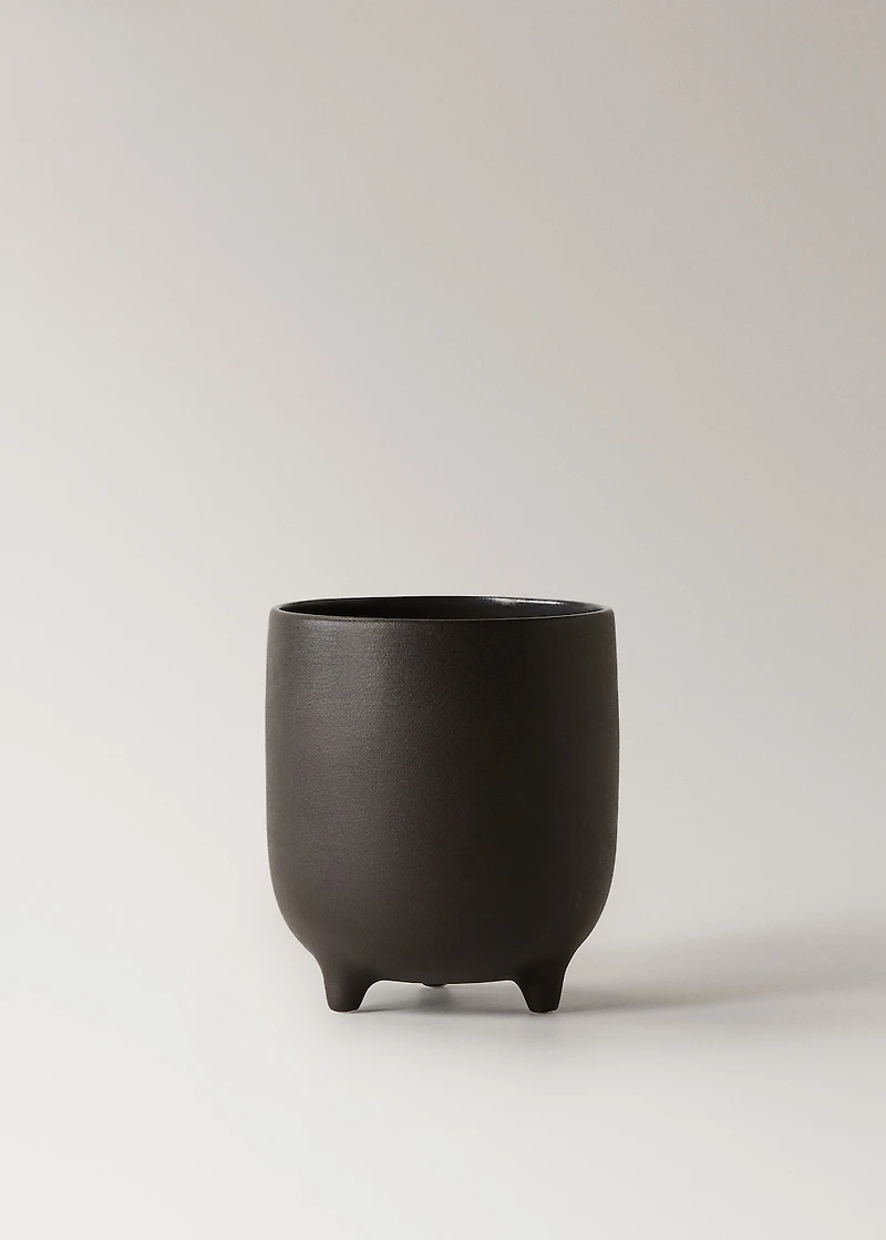 Medium matte-finish stoneware planter