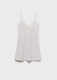 Fluid cotton nightdress with lace detailing