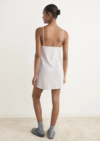 Fluid cotton nightdress with lace detailing