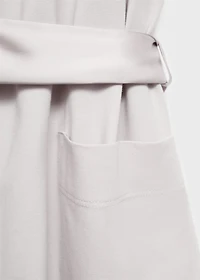 Cotton dressing gown with satin trim