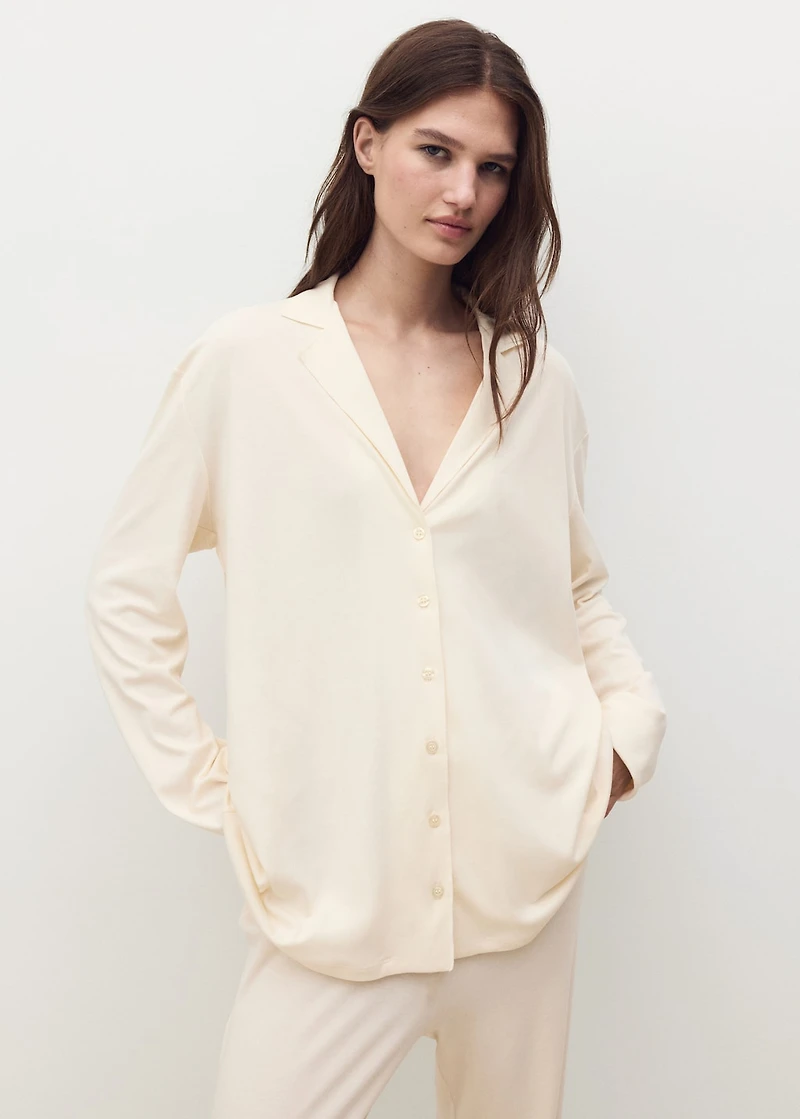Plain cotton pajama shirt