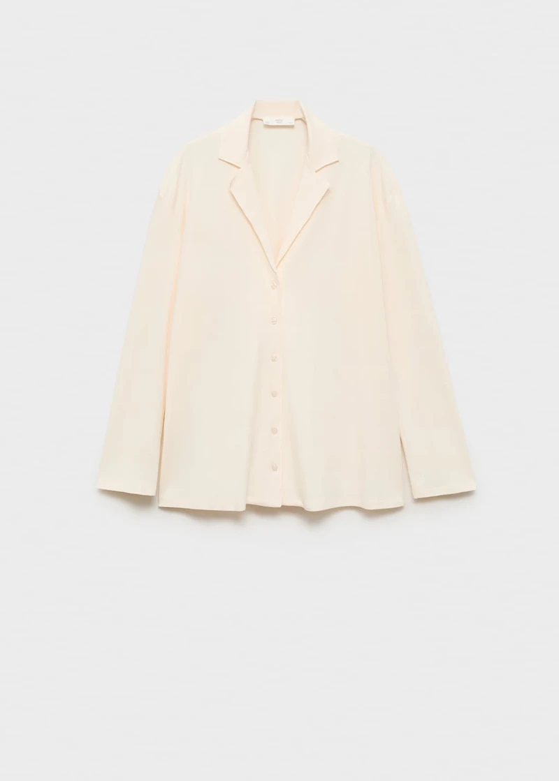 Plain cotton pajama shirt