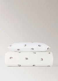 Percale cotton duvet cover with hedgehog print for crib