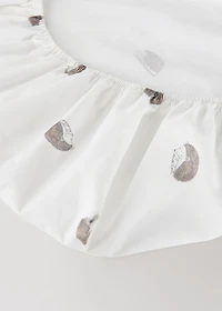 Cotton fitted sheet with hedgehog print for crib