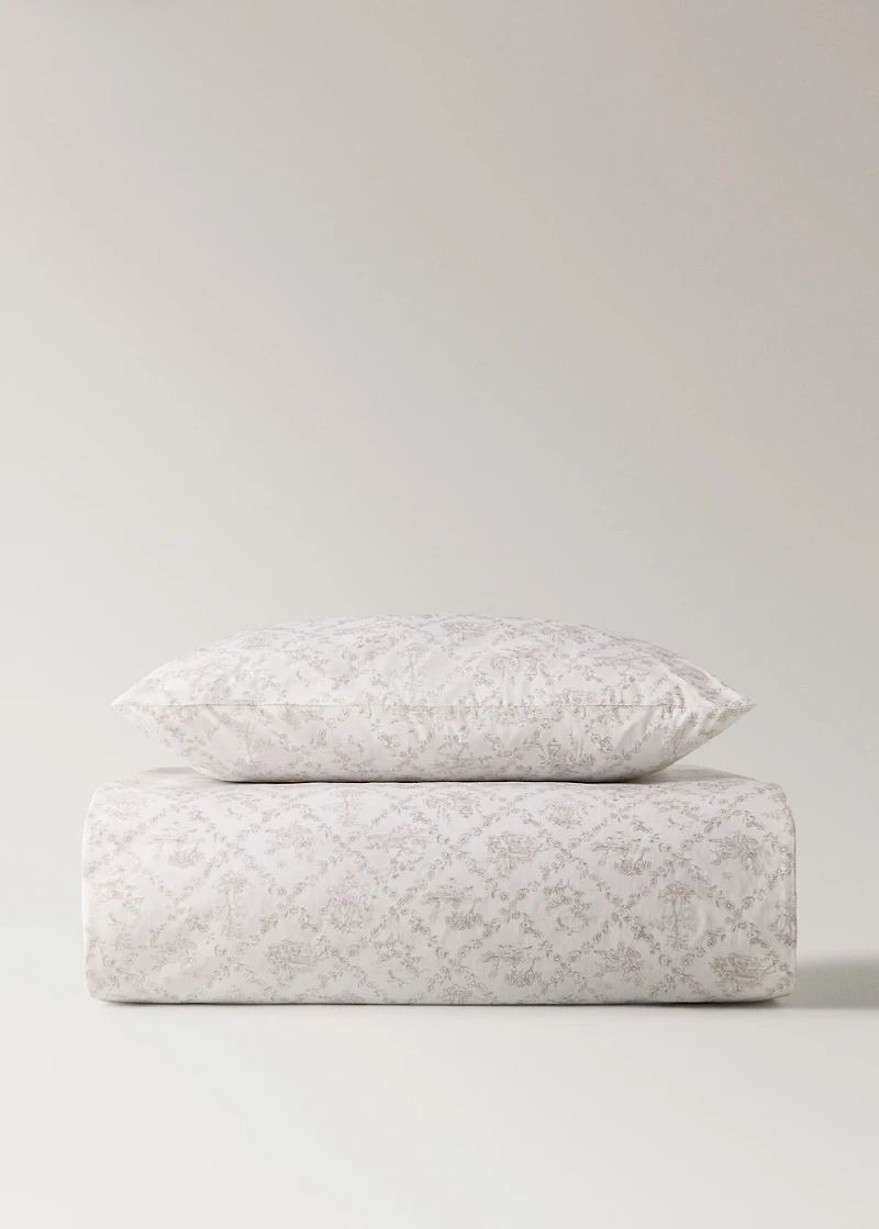 Toile de Jouy percale cotton duvet cover for crib