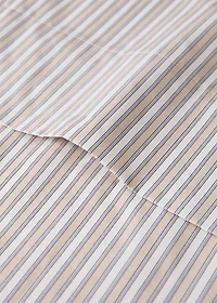 Percale cotton top sheet with fine-striped print for crib