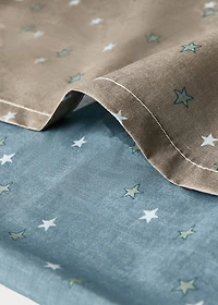 Reversible cotton percale cotton duvet cover with stars for crib