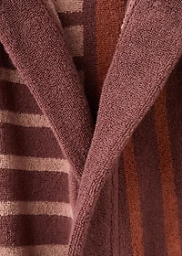 Two-tone striped cotton dressing gown