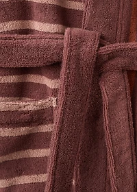 Two-tone striped cotton dressing gown