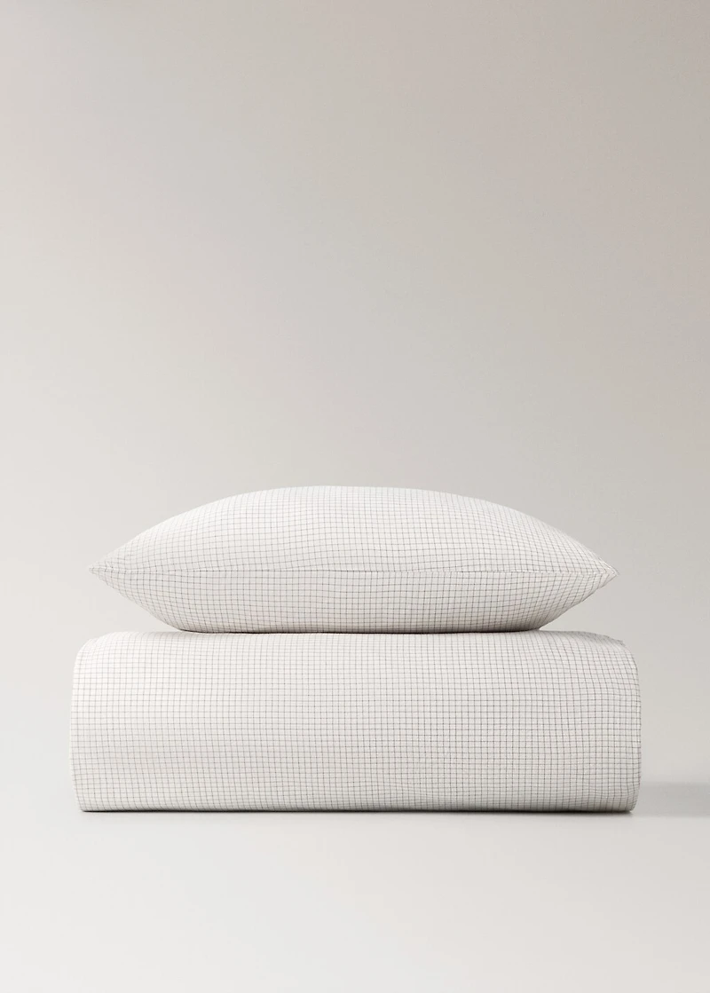 Cotton mini-gingham check pillowcase
