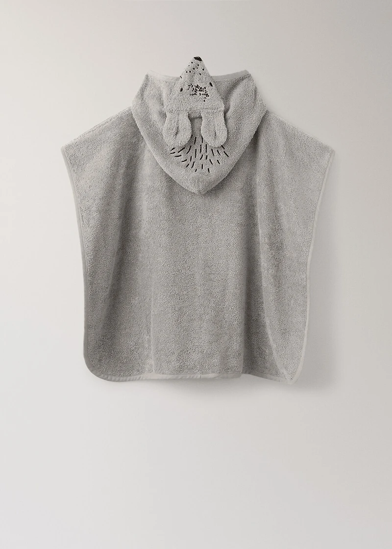 Children's bath poncho with decorative hood detail