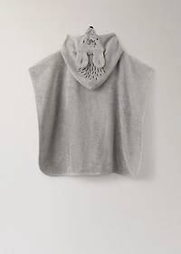 Children's bath poncho with decorative hood detail