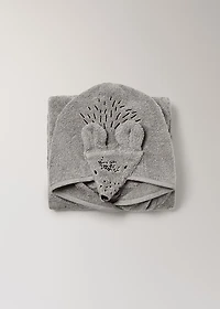 Children's bath poncho with decorative hood detail