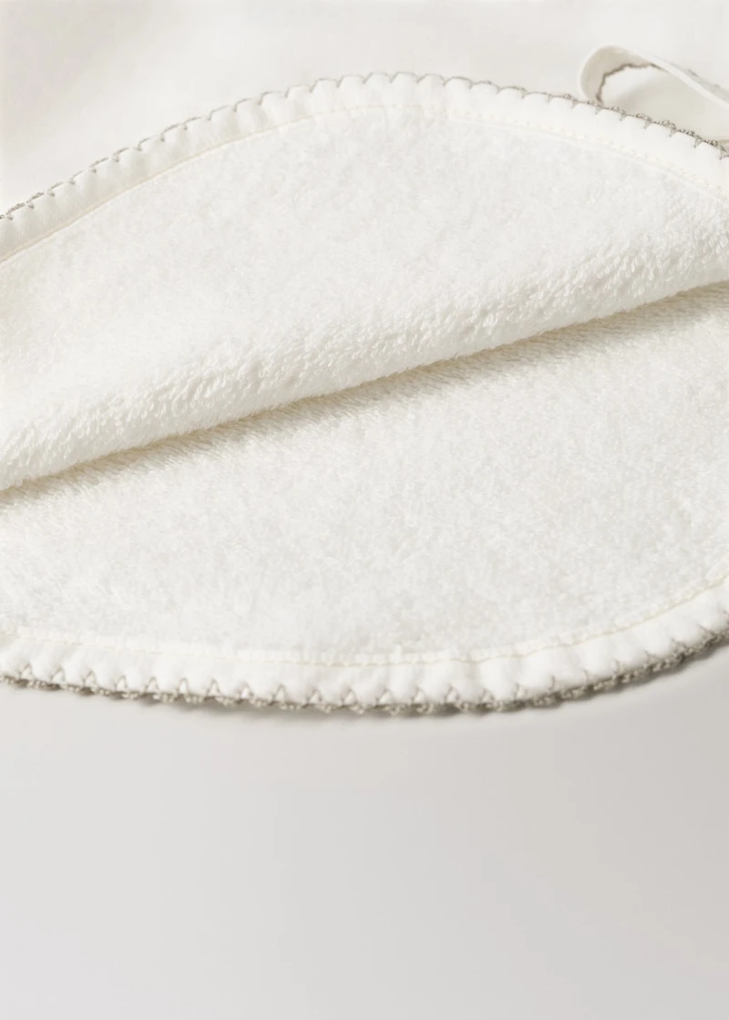 Cotton bib with decorative trim