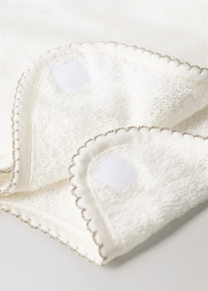 Cotton bib with decorative trim