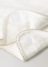 Cotton bib with decorative trim