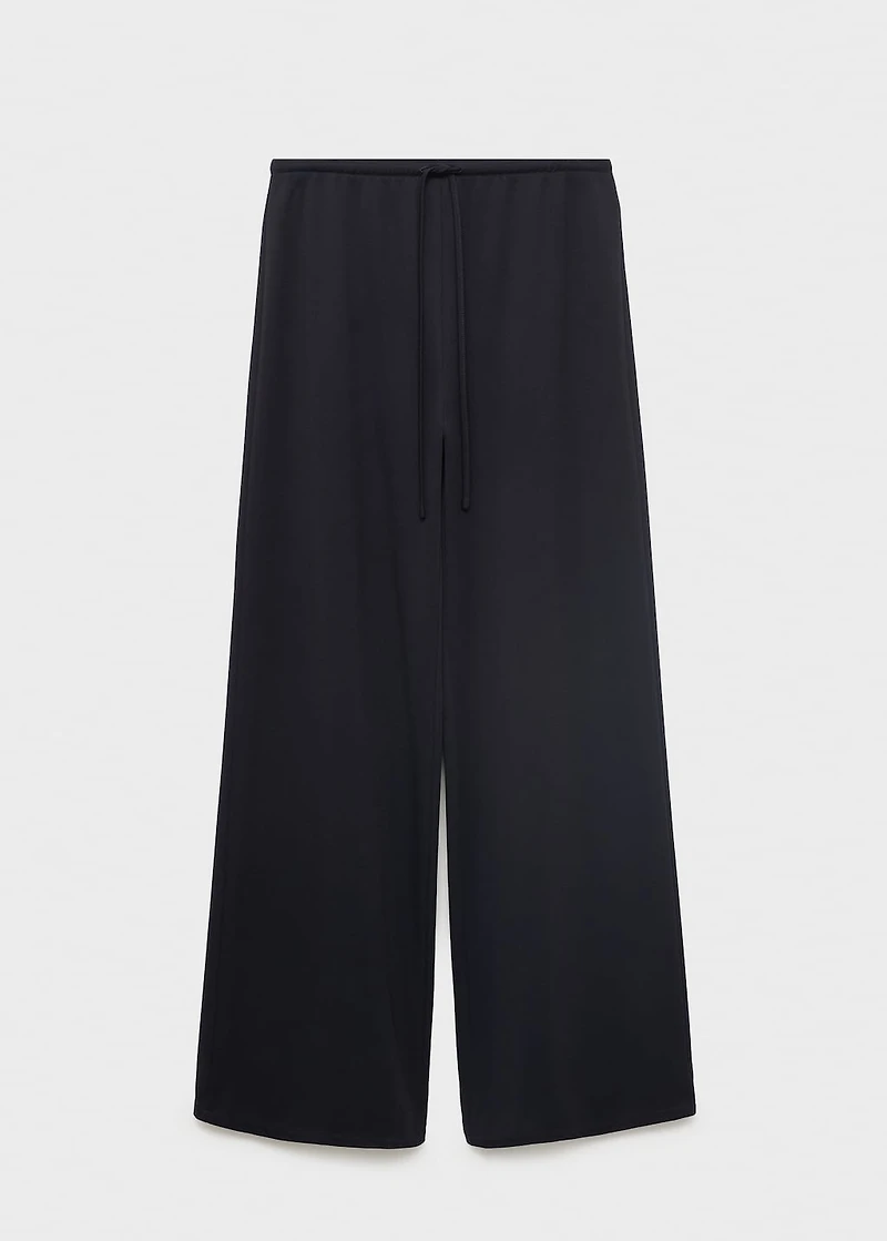 Wide-leg pants with elasticated waist