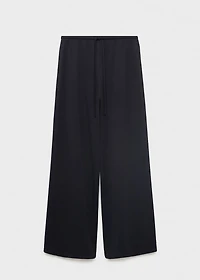 Wide-leg pants with elasticated waist