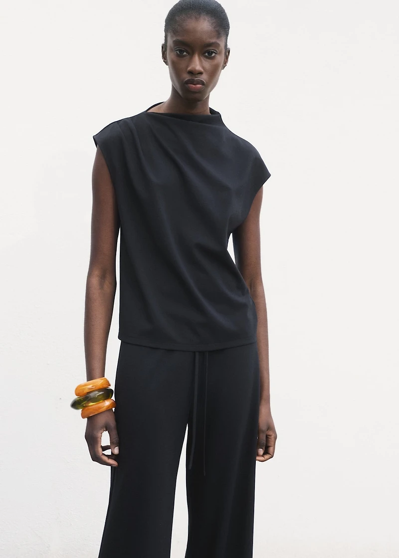 Wide-leg pants with elasticated waist