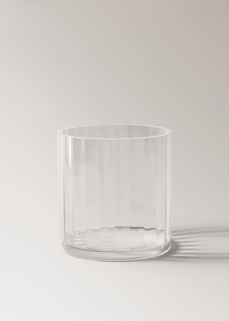 Hand-blown glass vase with stripes