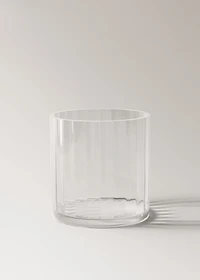 Hand-blown glass vase with stripes