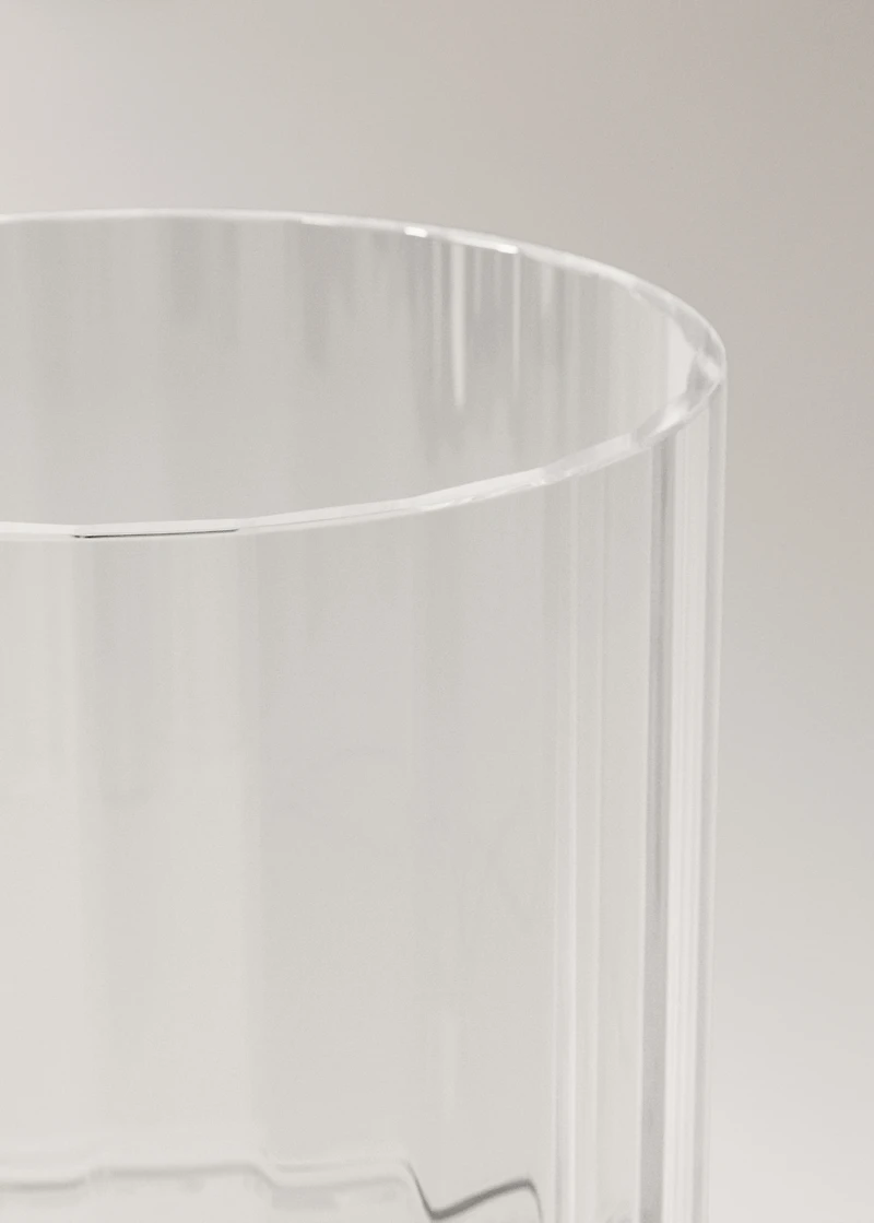 Hand-blown glass vase with stripes