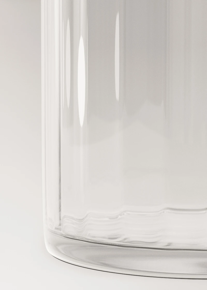 Hand-blown glass vase with stripes