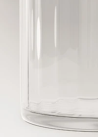 Hand-blown glass vase with stripes