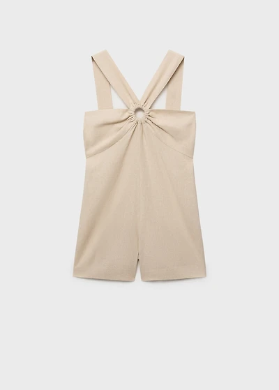 Linen jumpsuit with hoop detail