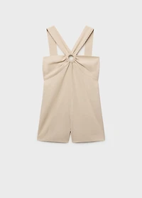 Linen jumpsuit with hoop detail