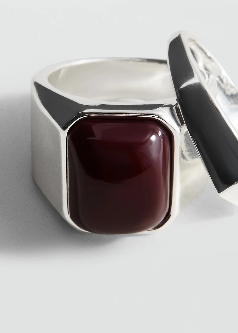 Set of 2 combined resin rings