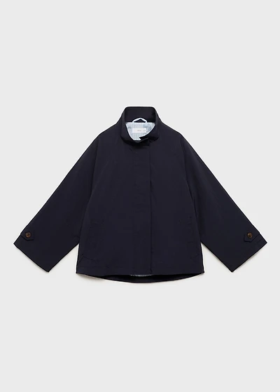 Trench coat with button detail