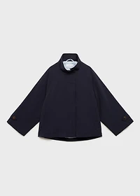 Trench coat with button detail