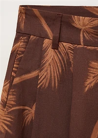 Cotton bermuda shorts with palm-tree print