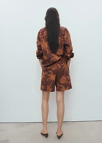 Cotton bermuda shorts with palm-tree print